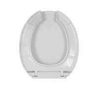 Asiento de Inodoro Redondo de plástico con Apertura Frontal y Tapa de Cierre Suave, Blanco, Redondo, bisagras de liberación rápida, 35,5 x 40 cm