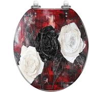 Asiento de inodoro redondo, decorativo para baño, se adapta a la taza de | Diseñado para inodoros redondos, sirve como elemento decorativo para el baño y se adapta a las configuraciones estándar de