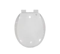 Asiento de inodoro redondo suave, tapa del inodoro frontal abierta, tranquila sin golpe, instalación fácil y liberación, material de PP fácil de limpieza, blanco