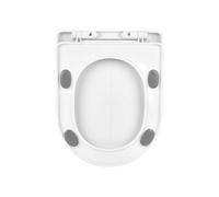 Asiento de inodoro silencioso de repuesto con tapa gruesa de diseño general con base segura antideslizante para inodoros clásicos compatibles con inodoros