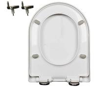 Asiento de inodoro suave y cercano, tapa de asiento de inodoro cercano tranquilo, asientos de inodoro de forma D/U con un solo clic para liberar rápido para que se limpie, 360 ° Bisagra ajustable,