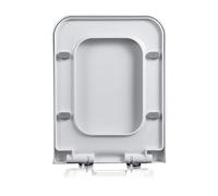 Asiento de inodoro suave y cerrado, asiento de inodoro cuadrado de 47x36 cm, cubierta de inodoro PP lenta de PP con bisagras de ajuste de fijación superior, desmontaje rápido de un solo clic, fácil