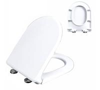 Asiento de Inodoro Tipo D con Cierre Suave: bisagras de Acero Inoxidable fáciles de Limpiar, sin urea ni formaldehído, Mecanismo de Cierre Suave, Montaje rápido, un Elemento Esencial para el