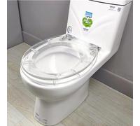 Asiento de inodoro transparente con tecnología de cierre lento, fácil de instalar y limpiar, inastillable