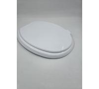 Asiento de inodoro universal, tapa ovalada de plástico, blanco