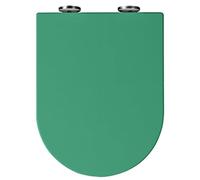 Asiento de inodoro verde PP con cubierta de cierre tranquilo, asiento de inodoro cerrado lento con bisagras de liberación rápida, bisagra ajustable de 360 °, montaje superior, fácil de instalar y