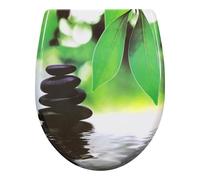 Asiento de inodoro WOLTU con cierre suave, tapa de inodoro en forma de O con función de liberación rápida, diseño decorativo, montaje superior o inferior, capacidad de carga de hasta 175 kg.