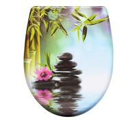 Asiento de inodoro WOLTU con cierre suave, tapa de inodoro en forma de O con función de liberación rápida, diseño decorativo, montaje superior o inferior, capacidad de carga de hasta 175 kg.