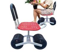 Asiento de jardín con ruedas | Asiento de jardinería giratorio de 360 grados, altura ajustable, asientos de jardinería para personas mayores, patinete de jardín plegable con asa de dirección para