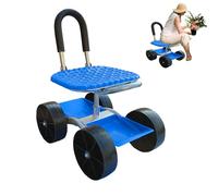 Asiento de jardinería con ruedas, rotación de 360 grados, altura ajustable, carrito de jardín plegable, taburete rodante suave y resistente para uso al aire libre en césped y patio