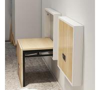 Asiento de madera de pared, banco de zapatos plegable, taburete cambiador de zapatos para la zona de entrada, silla plegable invisible para pasillo, ahorro de espacio, capacidad de carga 150 kg (D)