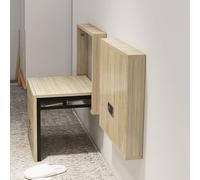 Asiento de madera de pared, banco de zapatos plegable, taburete cambiador de zapatos para la zona de entrada, silla plegable invisible para el pasillo, ahorro de espacio, capacidad de carga 150 kg (B)
