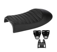 Asiento de motocicleta Sill¨ªn de cuero PU Asiento vintage Cafe Racer, Asiento plano con coj¨ªn Asiento de motocicleta, Asiento de motocicleta para CG125 GN CG CB400SS (Tipo A)(Cuarto)