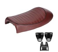 Asiento de motocicleta Sill¨ªn de cuero PU Asiento vintage Cafe Racer, Asiento plano con coj¨ªn Asiento de motocicleta, Asiento de motocicleta para CG125 GN CG CB400SS (Tipo A)(3)