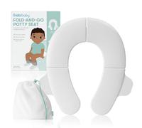 Asiento de orinal portátil plegable Frida Baby para inodoro, asiento de orinal de viaje plegable para niño, se adapta a inodoros redondos y ovalados, base antideslizante, asas, incluye bolsa de viaje