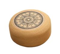 Asiento de puf de ratán, otomano redondo, reposapiés tejido a mano, cojín de ratán para todas las estaciones para terraza, porche, patio, piscina, balcón, jardín, sala de estar, terraza, salón