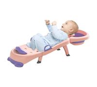 Asiento de salón de champú para bebés | Silla de champú ajustable | Silla plegable para champú con lavabo y cojín para la cabeza, asiento de baño cómodo antideslizante para lavar el cabello para niños