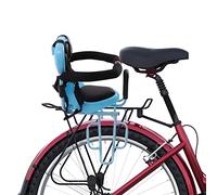 Asiento de seguridad para niños de bicicleta, soporte para bicicletas de bebé asiento trasero con reposapiés, asiento delantero para niños con rejilla de seguridad para niños de 6 meses a 6 años de