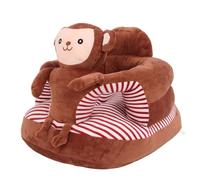 Asiento de soporte para bebés Lindo Velvet Velvet Infantil Silla Silla Aprendizaje suave Silla Sentada Silla de sofá estable para bebés niños pequeños 52 x 45 x 36 cm (Mono marrón)