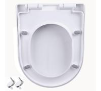 Asiento de tocador, Asiento de inodoro cierre suave con bisagra ajustable 360° y liberación rápida for tapa inmersión/extracción, blanca, PP, 34 x 42 cm