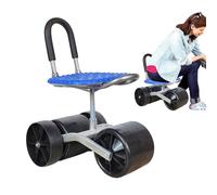 Asiento de trabajo de jardín con ruedas, asiento de jardinería giratorio de 360 grados, carrito de jardín plegable de altura ajustable, taburete de jardinería para plantar, asientos de trabajo para