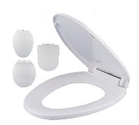 Asiento del inodoro Silencio en silencio Tapa del inodoro ultra resistente antibacteriano en espesas para un gran asiento de inodoro en forma de U 44.3~48.5 x 35.7 cm