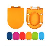 Asiento del inodoro suave cerrado en forma de D, 未处理 Soft Close D-Shaped Toilet Seat Red & Green, One-Button Easy Release Hinge, Easy to Clean & Install, 360x445mm(Oranje)
