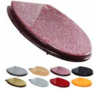 Asiento del inodoro suave cerrado en forma de D, Toilet Seat Soft Close Quick Release Top Bottom Fixing 36 x 42 cm Multicolor(Deeppink)