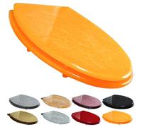 Asiento del inodoro suave cerrado en forma de D, Toilet Seat Soft Close Quick Release Top Bottom Fixing 36 x 42 cm Multicolor(Oranje)