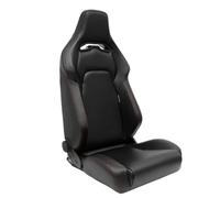 Asiento deportivo AutoStyle VGR, piel sintética negra + costuras rojas, respaldo reclinable de doble cara, incluye diapositivas