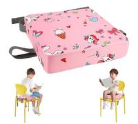 Asiento elevador de silla infantil 33 x 33 x 8 cm con 2 cinturones de seguridad, cojín elevador para silla infantil, extraíble, esponja de alta elasticidad para cocina o restaurante