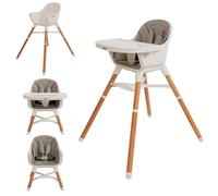 Asiento elevador para bebé Nuby 4 en 1 con bandeja extraíble - De 6 meses a 3 años - Silla infantil ajustable para comer - Soporta hasta 27 kg - Beige