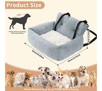 Asiento Elevador para Mascotas, Cama de Viaje para Coche y Hogar, Peluche , y , para Mascotas, Cachorros, Gatos, Asiento Delantero o Trasero