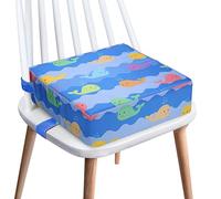 Asiento elevador para mesa de comedor, mejora a 4 pulgadas, cojín portátil para bebés, ajustable para silla de niños, tapete de asiento lavable para niños, color azul