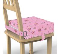 Asiento elevador para mesa de comedor, soporte más fuerte, parte inferior antideslizante, correas dobles seguras, asiento elevador para comedor, cojín portátil para viajes (rosa)