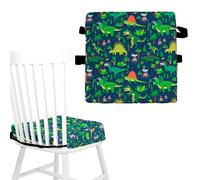 Asiento elevador para silla de comedor con correas, 8 cm, cojín elevador de mesa portátil de viaje, cojín de silla alta, extraíble, lavable, cojín de aumento para silla de alimentación de bebé (verde)