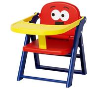 Asiento elevador portátil para bebé, trona de viaje con bandeja extraíble y plegado en un segundo, silla de alimentación liviana para acampar, playa, cenar (rojo)