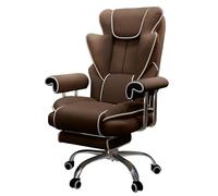 Asiento ergonómico Profesional para Videojuegos, con reposapiés y Respaldo Ajustable de 90 a 150 Grados, reclinable para Oficina Corporativa (marrón, tamaño: 70 x 118 a 128 cm)