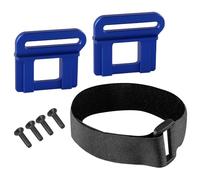 Asiento fijo de batería de aleación de aluminio con correa RC piezas mejoradas para TRAXXAS 1/8 6S MAXX SLASH-102076-4 1/8 4WD Sledge Monster TRUCK-95076-4 RC Car (azul)