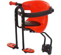 Asiento infantil para bicicleta de montaña [Silla de seguridad infantil] hasta 50 kg, Asiento delantero para bicicletas de montaña con asiento/respaldo ajustable, reposapiés plegable y barra de