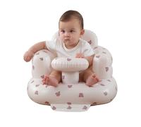 Asiento inflable de bebé para bebés de 3 a 36 meses, silla de bebé con bomba de aire integrada, asiento de suelo para bebé, asiento de bumbo, bandeja (oso)