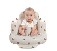 Asiento inflable de bebé para bebés de 3 meses en adelante, asientos de suelo para bebés para sentarse, asientos de bebé para bebés, silla de bebé inflable con bomba de aire integrada (oso)