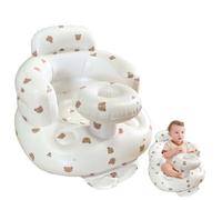 Asiento inflable para bebé, asiento de bebé portátil con respaldo y soporte para el cuello, respaldo infantil, bomba de aire integrada, silla de bebé inflable para alimentación, asiento seguro para