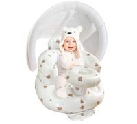 Asiento inflable para bebés a partir de 4 - 24 meses, sofá de apoyo para la espalda del bebé, soporte de suelo para aprender a sentarse (oso+dosel)