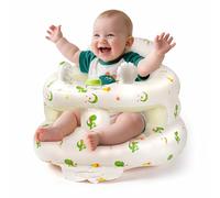 Asiento inflable para bebés de 3 a 36 meses, silla de piso Sit Me Up con bomba de aire integrada, orejas de dinosaurio chirriantes y diseño de soporte completo, silla infantil para sentarse