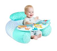 Asiento inflable portátil para bebé, asiento de piso para bebé con dibujos animados Sit Me Up con cubierta y bandeja sensorial, silla de actividades en forma de U para sentarse, desarrollo