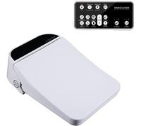 Asiento Inodoro, Asiento de inodoro con bidé inteligente boquilla acero inoxidable: agua caliente, secador aire, asiento calefacción, tapa cierre suave(M=38 * 51CM)