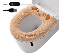 Asiento Inodoro - USB Calentado Cordero Lana Lavable Asientos Cremallera, 5 Temperatura Temporizador Ajustes | Eléctrico Cálido Bidet Asiento, Baño Confort Hogar Mejora Accesorio