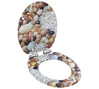 Asiento inodoro WC 2 uds tapa cierre suave MDF diseño piedras ,Bricolaje,Fontanería,Piezas y herramientas para componentes de fontanería,Accesorios de baño y bidé,Asientos de inodoros y bidés-277003