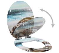 Asiento inodoro WC con tapa de cierre suave MDF diseño concha,Bricolaje,Fontanería,Piezas y herramientas para componentes de fontanería,Accesorios de baño y bidé,Asientos de inodoros y bidés-143924